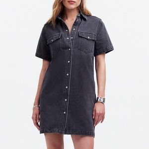 ☀️ New! MADEWELL Oversized Mini Shirtdress in Langlade Wash
